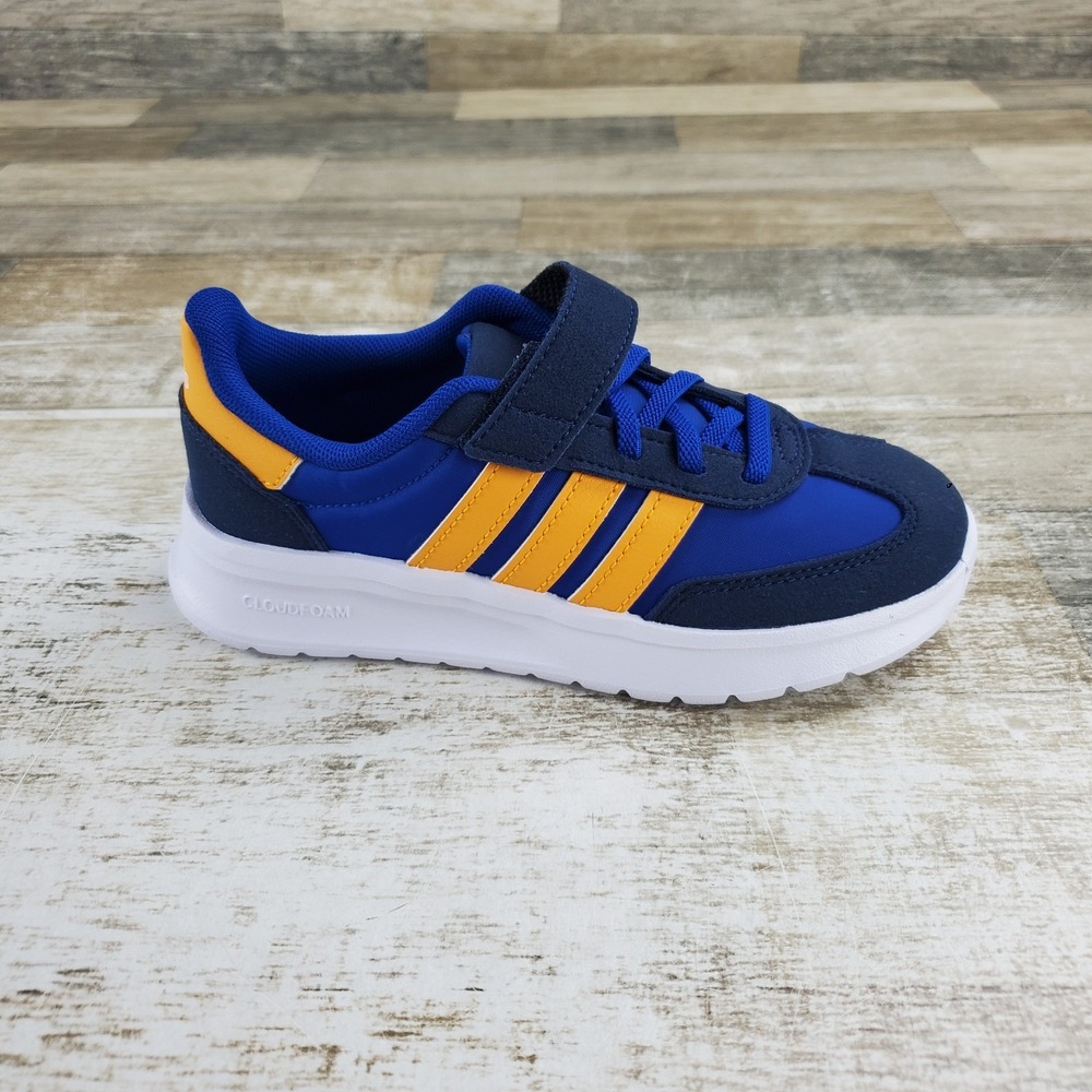 Adidas Run 70s 2.0 Kids Shoes Sz 1 Royal Gold Suede lifestyle Lace Up Sneakers